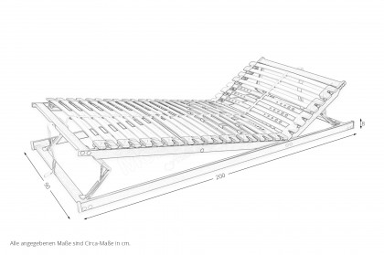 Basispro KF von Ahorn - Lattenrost 90 x 200 cm manuell verstellbar