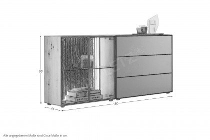 Selino von Hartmann - Sideboard Kerneiche/ Birke anthrazit 