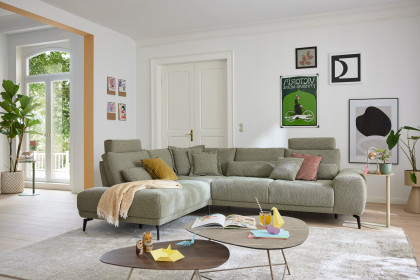 MR 290 von Musterring - Couchgarnitur links lind