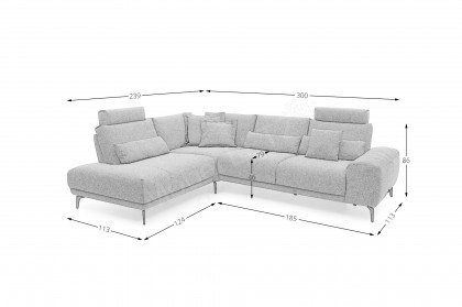 MR 290 von Musterring - Couchgarnitur links lind