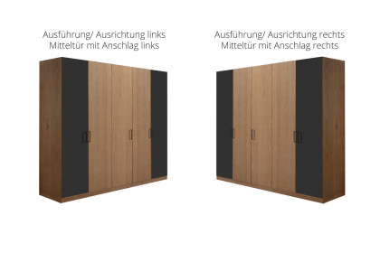 Meran von Schösswender - Drehtürenschrank Wildeiche - schwarz optimatt