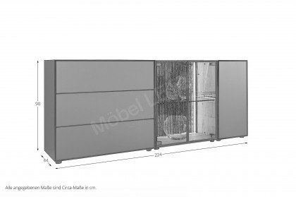Selino von Hartmann - Sideboard 4222 Kerneiche natur/ Birke anthrazit 