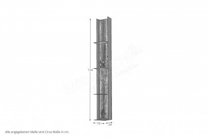 Selino von Hartmann - Metallregal hängend Kerneiche natur