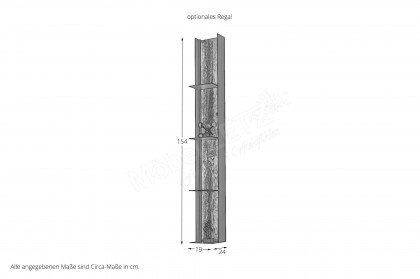 Selino von Hartmann - Metallregal hängend Kerneiche natur