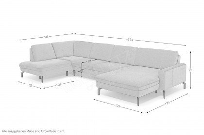 ZE-EM20028 von Zehdenick - Wohnlandschaft Variante links grey