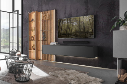 Selino von Hartmann - Wohnwand V22 Kerneiche natur/ anthrazit 