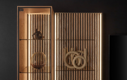 Selino von Hartmann - Wohnwand V22 Kerneiche natur/ anthrazit 