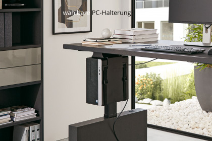 Kara-Frame von Musterring - höhenverstellbarer Schreibtisch in Eiche graphit