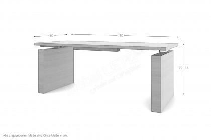 Kara-Frame von Musterring - höhenverstellbarer Schreibtisch in Eiche graphit