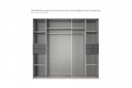 Danzig von Wimex - Drehtürenschrank grau/ Glas schwarz