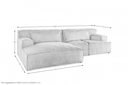 Lecco von Primavera Furniture - Sofagarnitur links grey