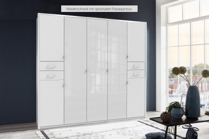 Danzig von Wimex - weißer Kleiderschrank mit Drehtüren & Schubkästen