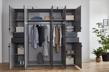 Danzig von Wimex - weißer Kleiderschrank mit Drehtüren & Schubkästen