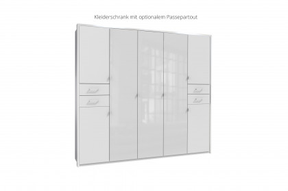 Danzig von Wimex - weißer Kleiderschrank mit Drehtüren & Schubkästen