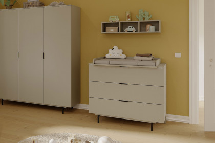 GW-Tomino von GERMANIA - Babyzimmer-Set steingrau Schrank, Bett & Wiko