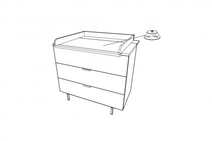 GW-Tomino von GERMANIA - Babyzimmer-Set steingrau Schrank, Bett & Wiko