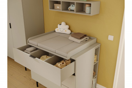 GW-Tomino von GERMANIA - Babyzimmer-Set steingrau Schrank, Bett & Wiko