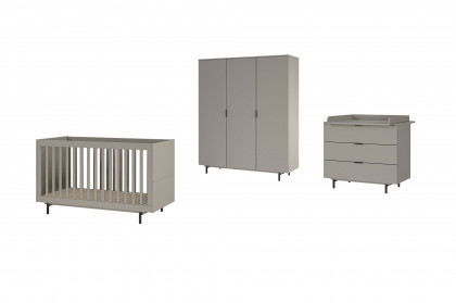 GW-Tomino von GERMANIA - Babyzimmer-Set steingrau Schrank, Bett & Wiko