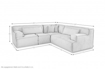 Lecco von Primavera Furniture - Ecksofa ivory