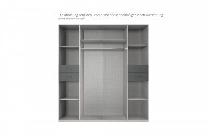Danzig von Wimex - Schlafzimmerschrank saharagrau mit schwarzen Glastüren