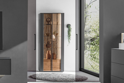 Selino von Hartmann - Vitrine Kerneiche natur/ Birke anthrazit