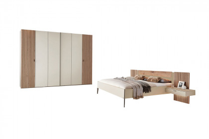 Plan von Thielemeyer - Schlafzimmer-Set champagner mit Lamellen Wildeiche
