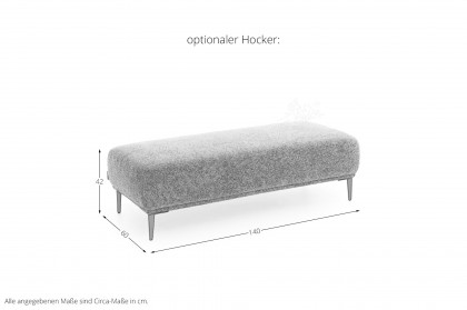 24470 Tavaroo von Willi Schillig - Ledergarnitur Variante rechts greige