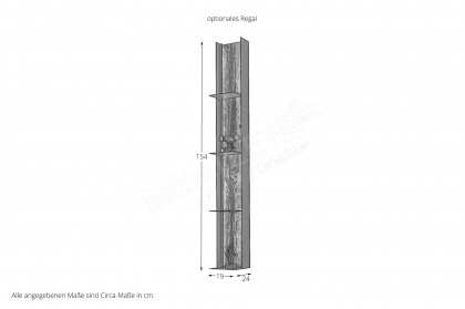 Selino von Hartmann - Wohnwand V20 Kerneiche natur/  Birke anthrazit 