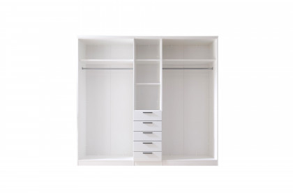 Arnis von POL Power - Kombi-Kleiderschrank weiß 5-türig mit 5 Schubladen