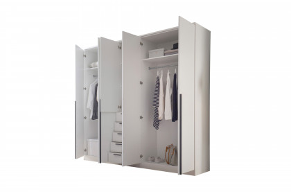 Arnis von POL Power - Kombi-Kleiderschrank weiß 5-türig mit 5 Schubladen