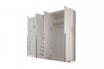 Arnis von POL Power - Kombi-Kleiderschrank weiß 5-türig mit 5 Schubladen