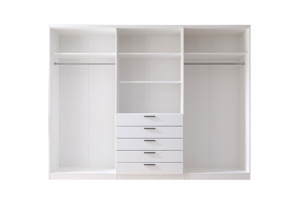 Arnis von POL Power - Kleiderschrank weiß 6-türig mit 5 breiten Schubfächern