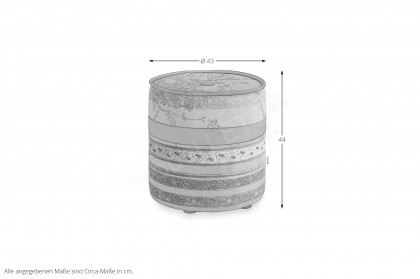 Tinetto von Schröno - Hocker creme-petrol