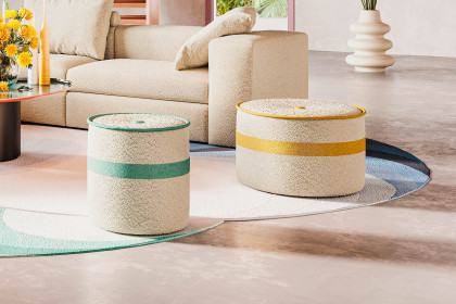 Tino von Schröno - Polsterhocker creme-orange