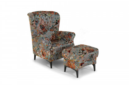 Duett von PM Oelsa - Sessel mit Hocker smaragd