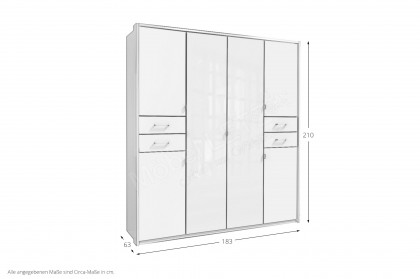 Danzig von Wimex - Kleiderschrank mit Passepartout weiß