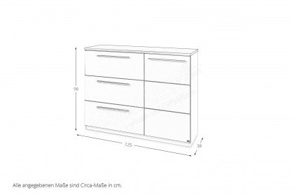 Denver-sleeping von SchlafKONTOR trendline - Kombikommode ca. 125 cm breit weiß - graphit