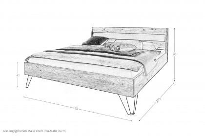 BE-0823 von GK Möbelvertrieb - Bett mit Polsterkopfteil 180x200 cm