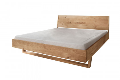 BE-0825 von GK Möbelvertrieb - Doppelbett mit Holzkufe Wildeiche geölt