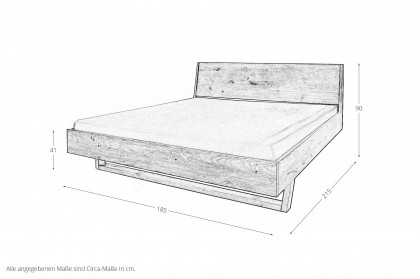 BE-0825 von GK Möbelvertrieb - Doppelbett mit Holzkufe Wildeiche geölt