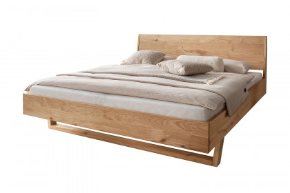 BE-0825 von GK Möbelvertrieb - Doppelbett mit Holzkufe Wildeiche geölt