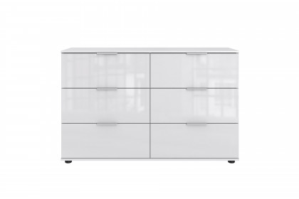 Danzig von Wimex - Schubkastenkommode weiß mit Glasfront