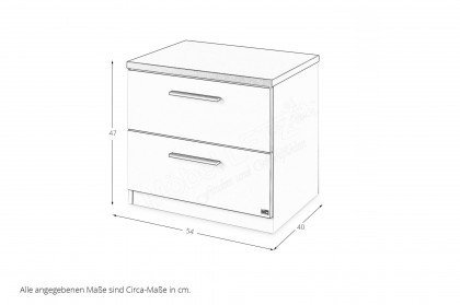 Denver von SchlafKONTOR trendline - Nachtkonsole 2 Schubladen weiß - graphit