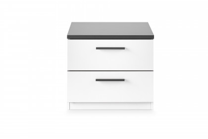 Denver von SchlafKONTOR trendline - Nachtkonsole 2 Schubladen weiß - graphit