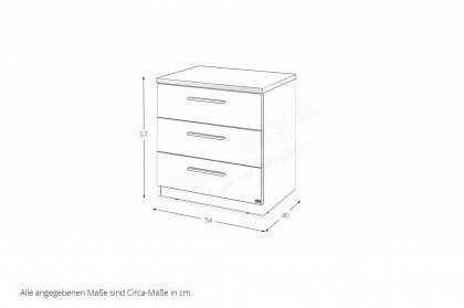 Denver vonSchlafKONTOR trendline - Nachttisch für Boxspringbett mit 3 Schubkästen