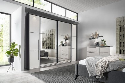 Denver-sleeping von SchlafKONTOR trendline - Kleiderschrank ca. 312 cm breit weiß - graphit