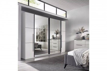 Denver-sleeping von SchlafKONTOR trendline - Kleiderschrank ca. 312 cm breit weiß - graphit