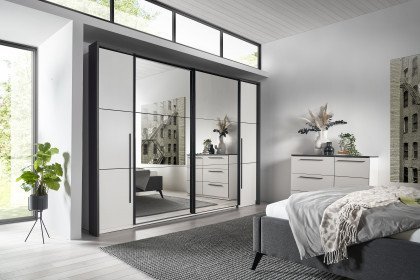 Denver-sleeping von SchlafKONTOR trendline - Kleiderschrank ca. 312 cm breit weiß - graphit