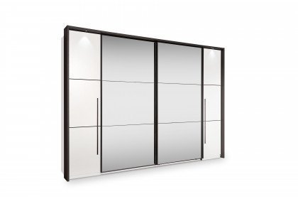 Denver-sleeping von SchlafKONTOR trendline - Kleiderschrank ca. 312 cm breit weiß - graphit
