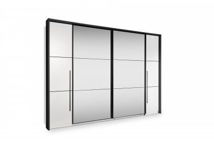 Denver-sleeping von SchlafKONTOR trendline - Kleiderschrank ca. 312 cm breit weiß - graphit